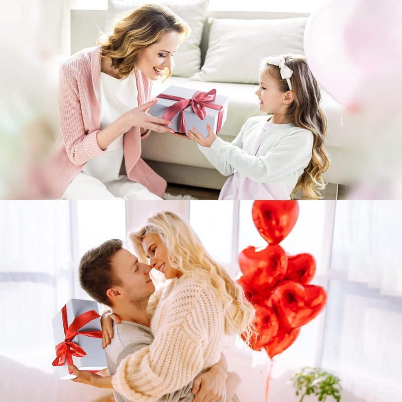 Ditwis 4 Pack 9.5x7x4 Inches Gift Boxes with Magnetic Closure Lids, White Magnetic Box for Wedding, Groomsmen Bridesmaid Proposal, Birthdays, Mother's Day - Image 2